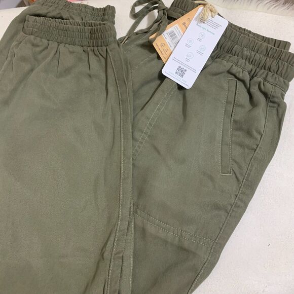 FAT FACE "LYME" Olive Green Cuffed TENCEL Lyocell Pants Joggers Sz 6S NWT - Picture 14 of 16